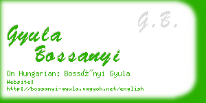gyula bossanyi business card